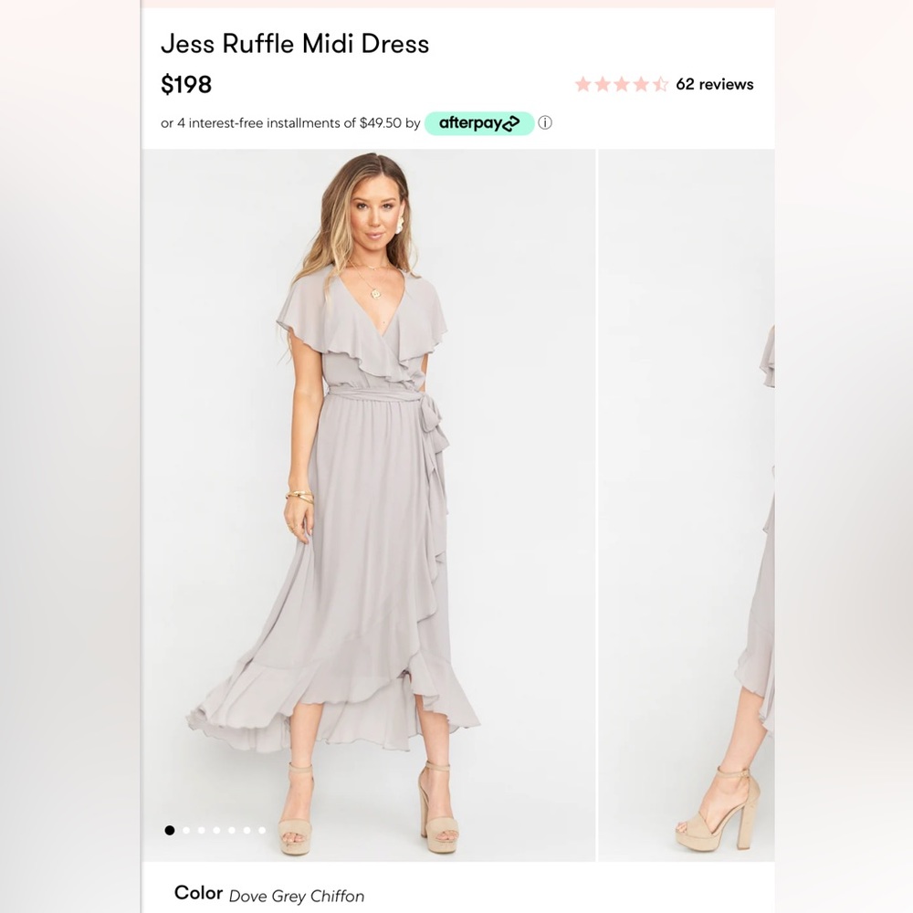 Show Me Your MuMu- Jess Ruffle Midi Dress- xxs